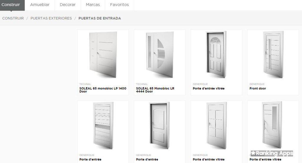 Agregar puertas y ventanas con  app  de diseño de planos de casas