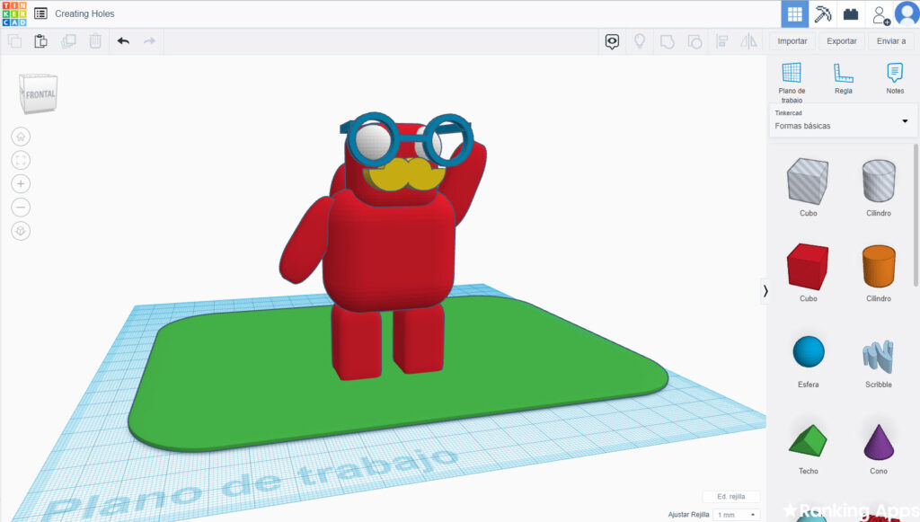 Aplicación de diseño 3D gratis, modelado con figuras y formas listas